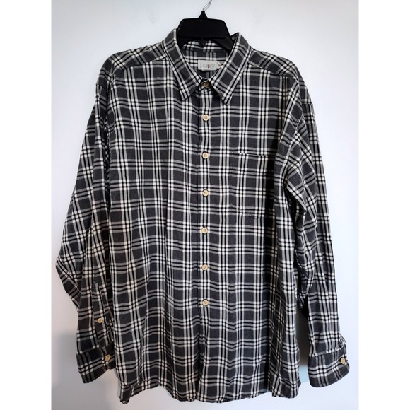 J.Crew Other - J.Crew Oarsman Mens XL BlackWhite Plaid Flannel ButtonDown Shirt Cotton Long Slv